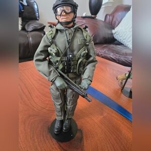 Military Action Figure in Olive Green Tactical Gear